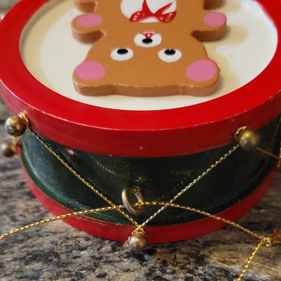 Vintage Bear Toy Drum Christmas Ornament - Picture 4 of 6
